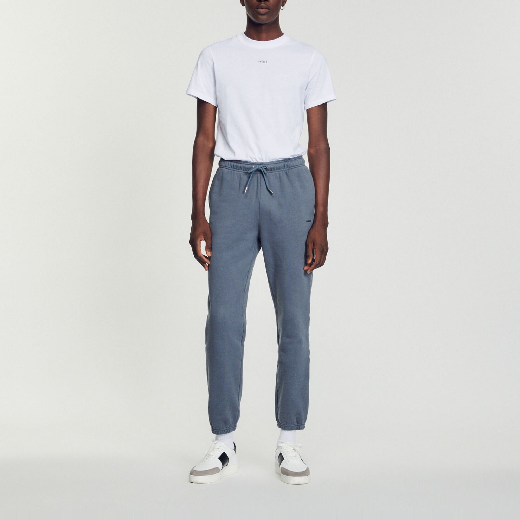 Embroidered fleece jogging bottoms