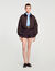 Cropped dual-fabric sweatshirt