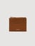 Grained leather zip card holder