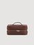 Toilet bag in grained fabric