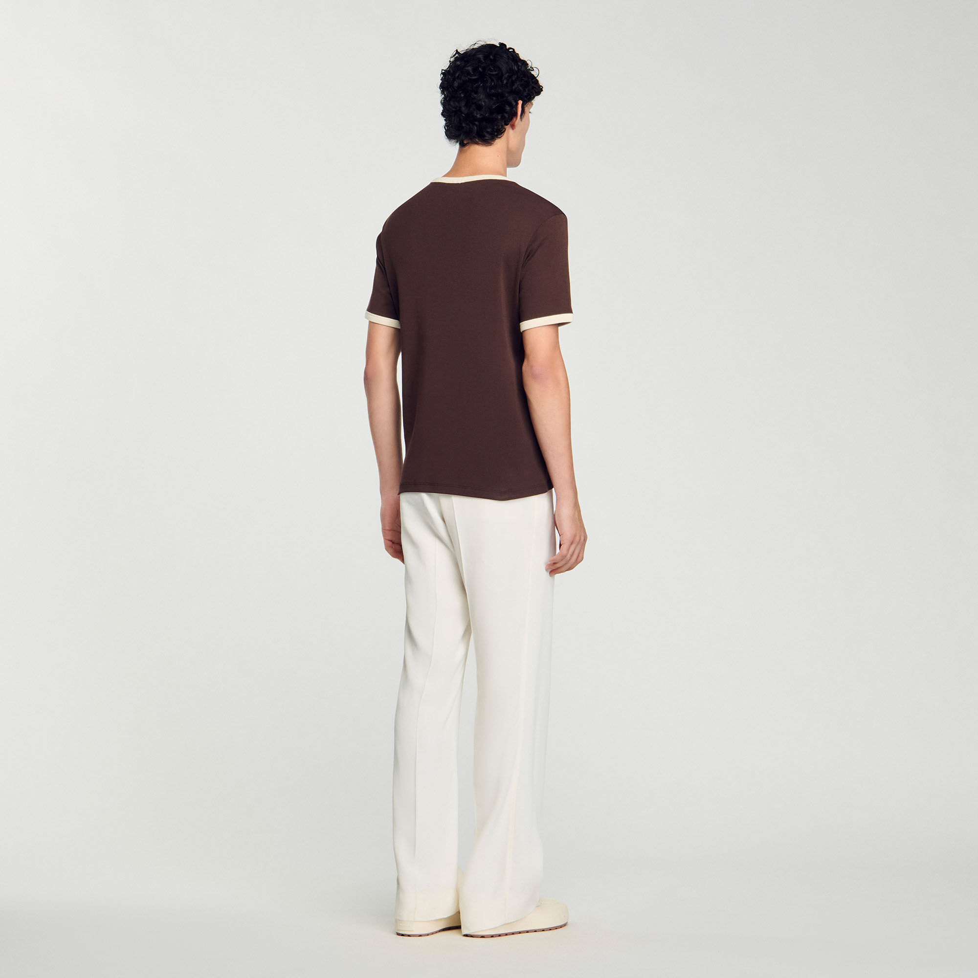 Two-tone patch T-shirt