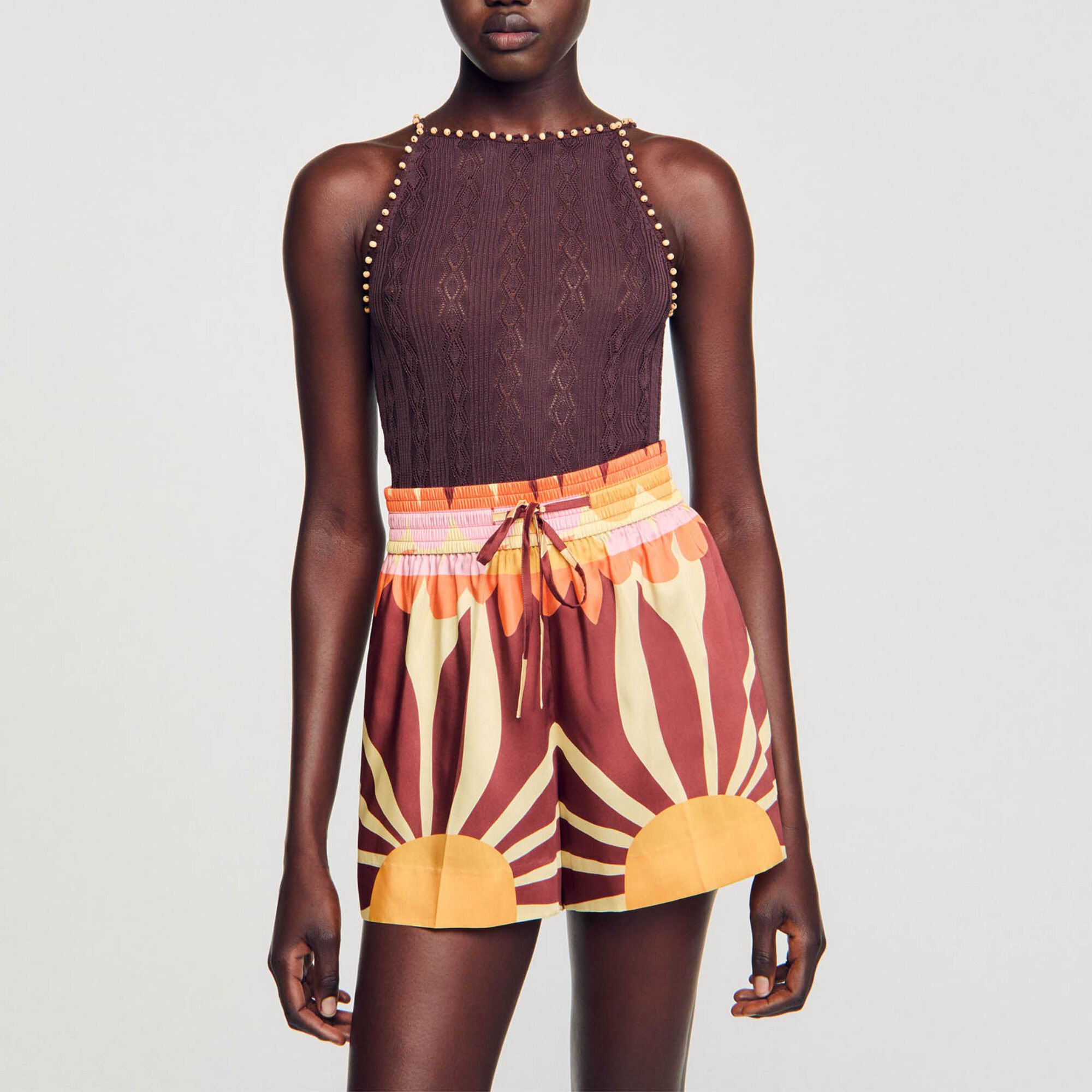 Beaded knit vest top