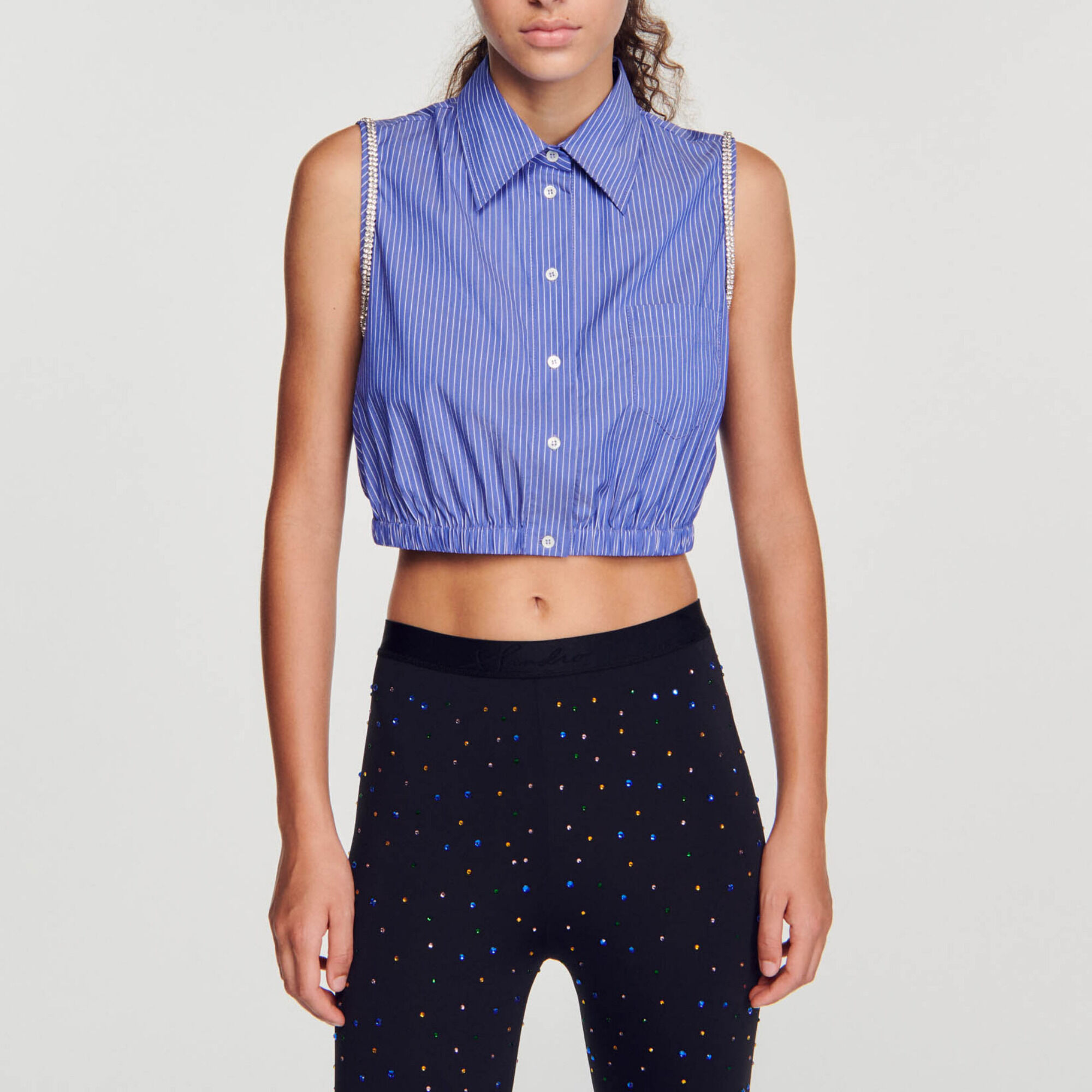 Cropped striped shirt