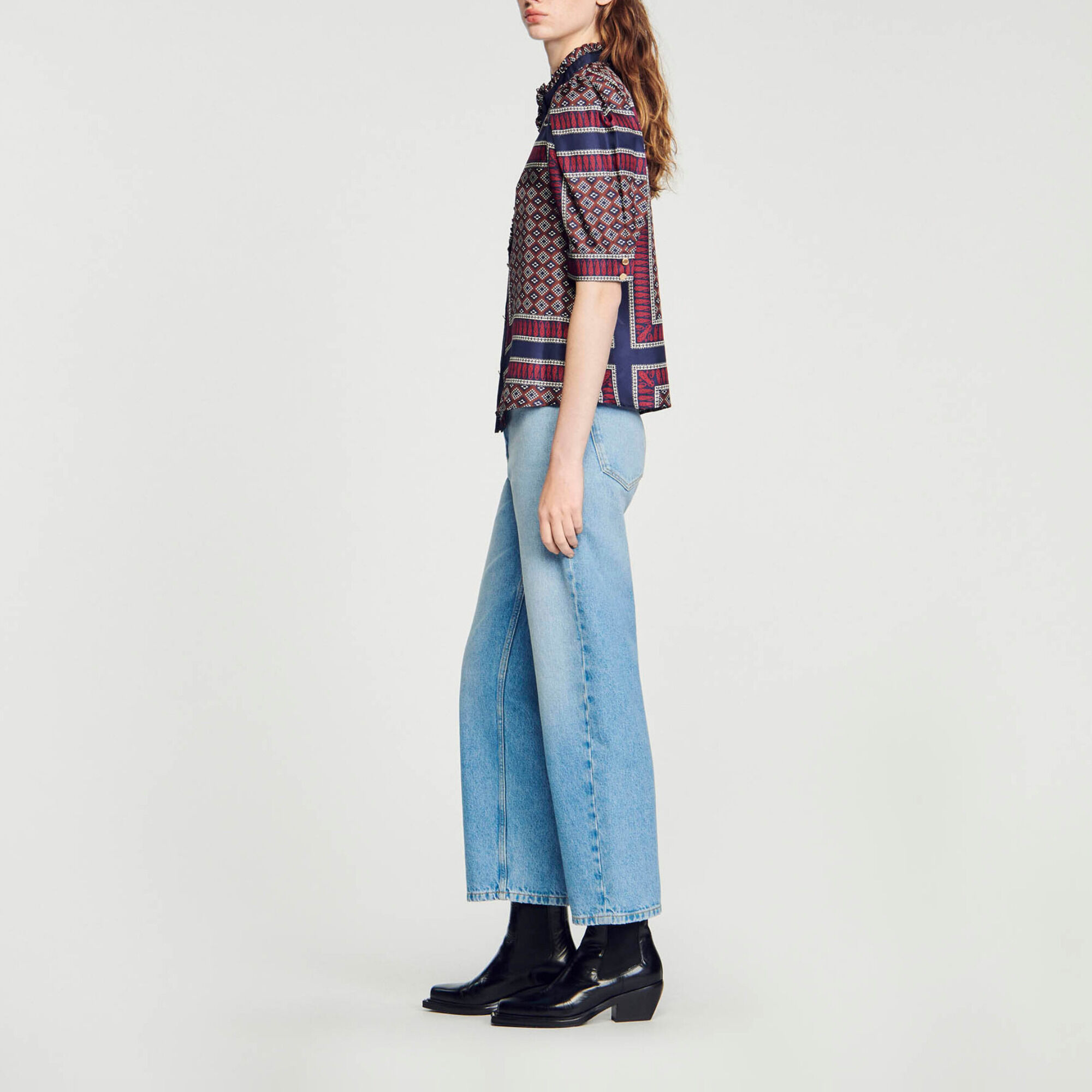 Patterned silk shirt