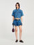 Ruffled denim shorts