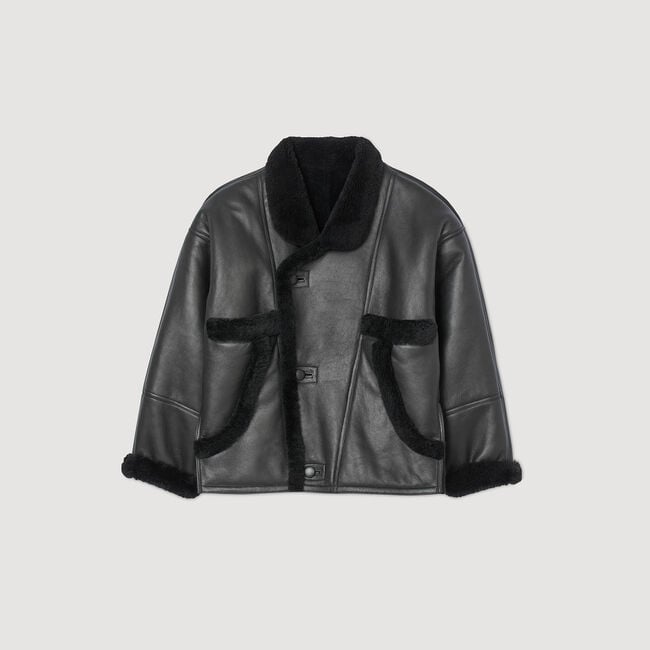 Short shearling coat