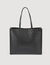 Large tote in monogram-embossed leather