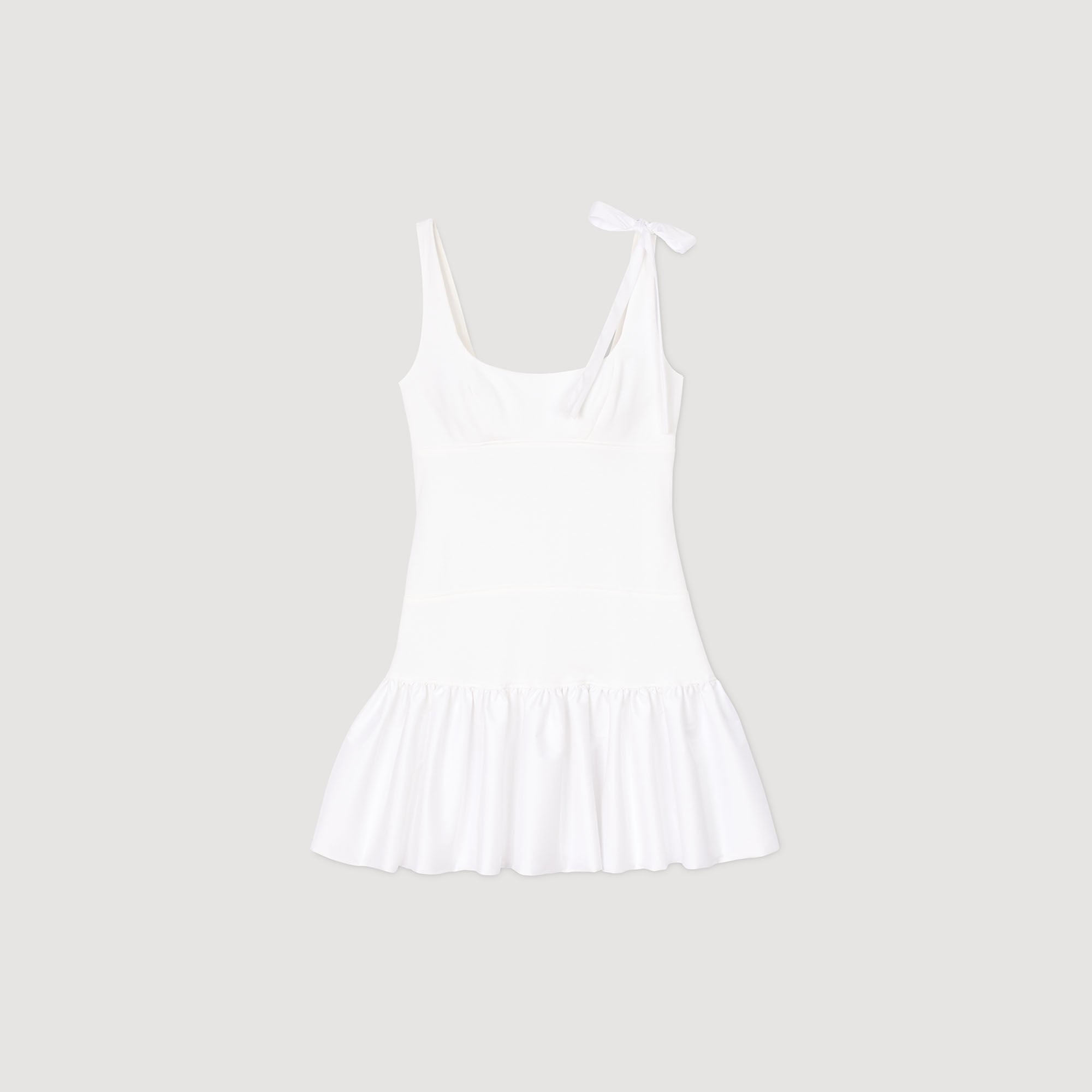 Dual-material short dress
