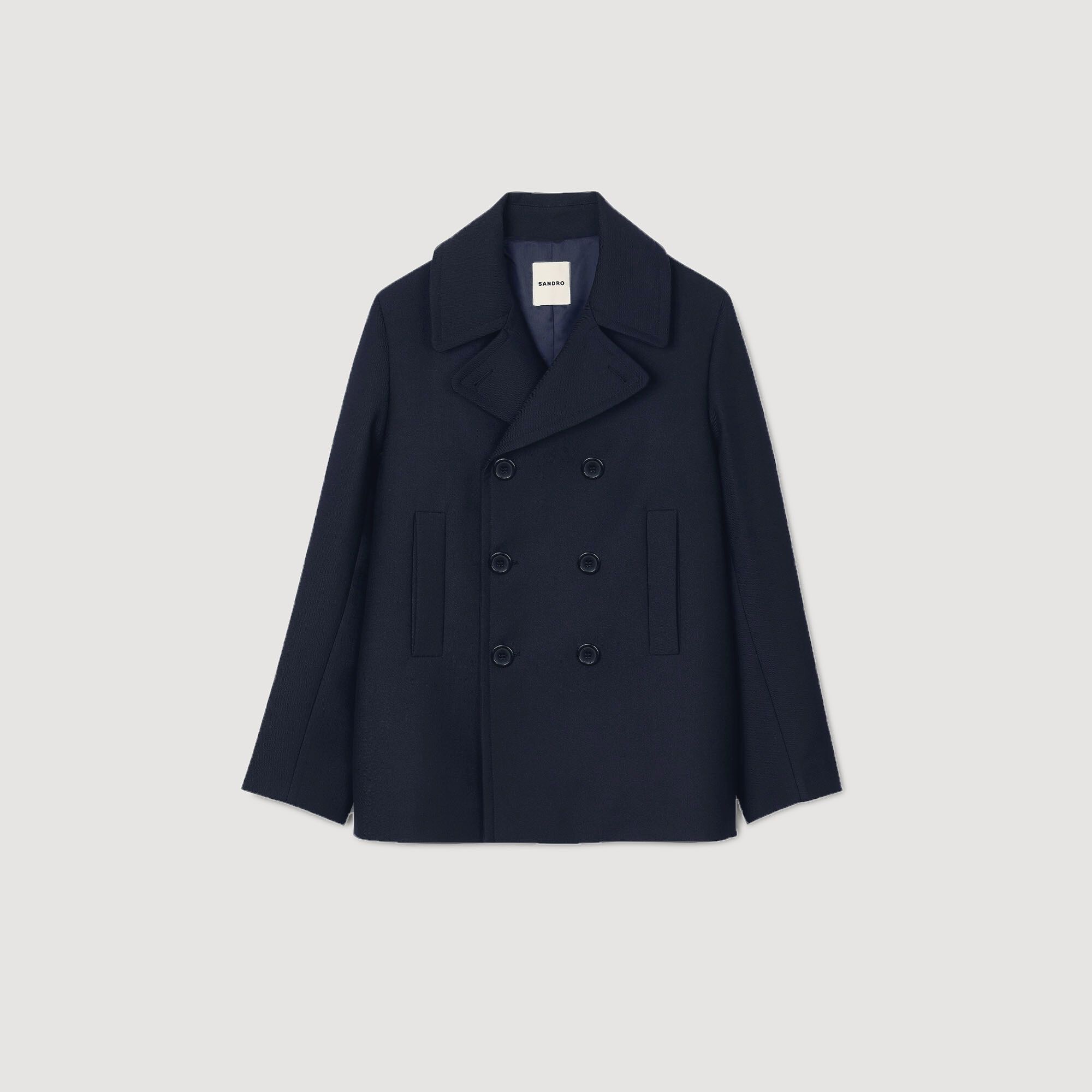 Wool blend pea jacket