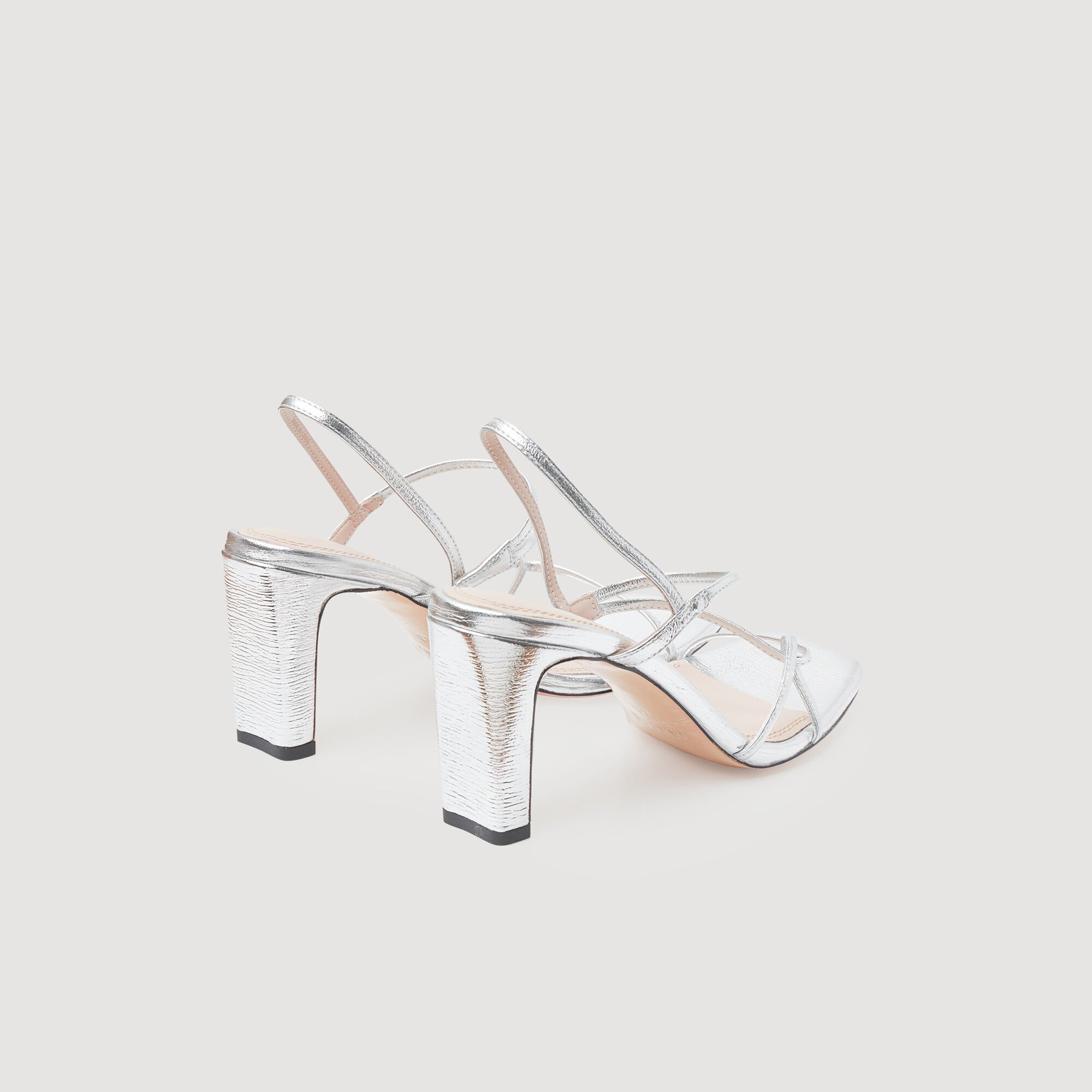 Metallic leather sandals