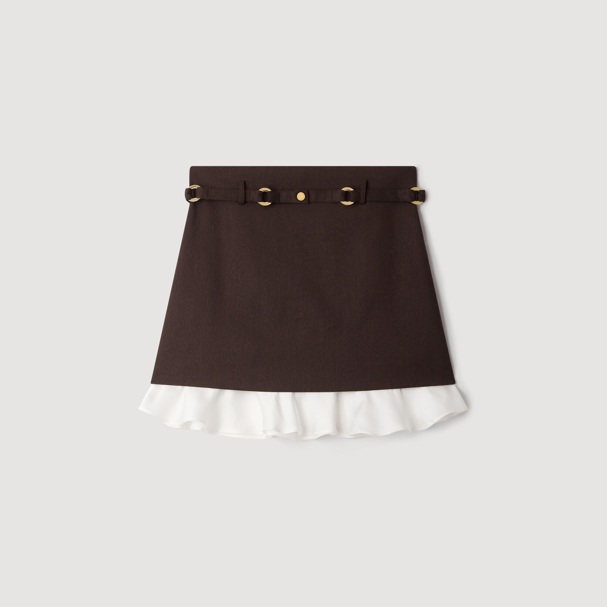 Short 2-in-1 wool skirt