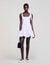 Dual-material short dress