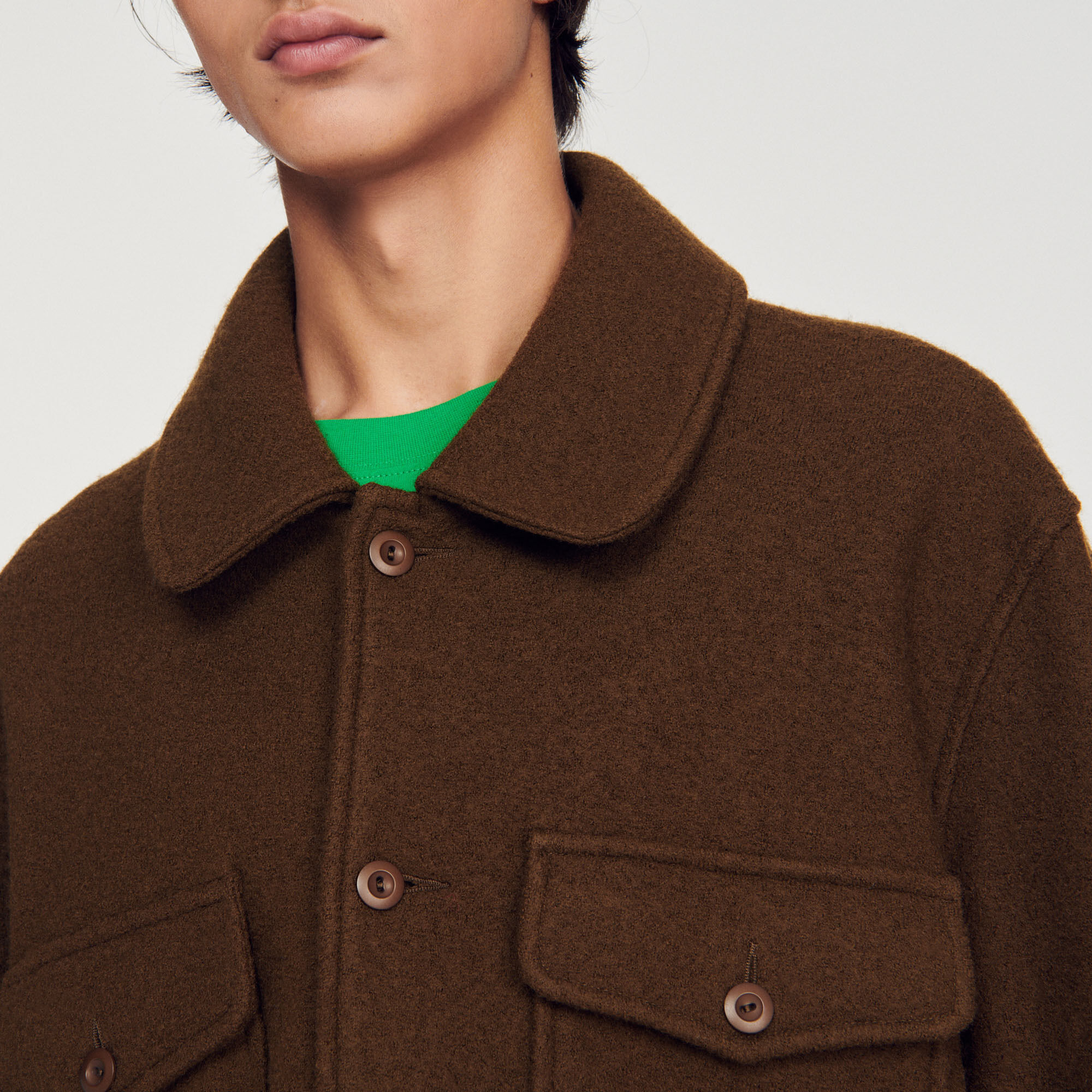 Boiled wool overshirt