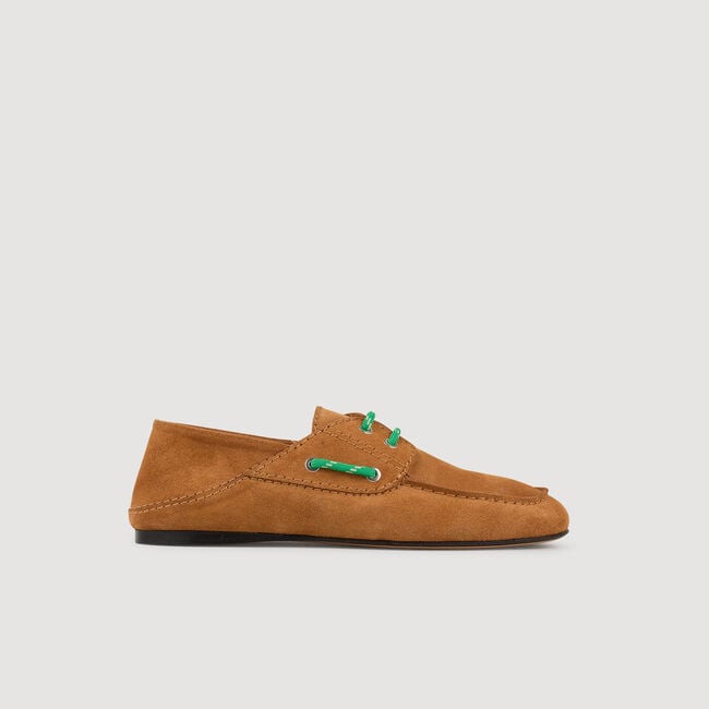 Suede boat shoe loafers