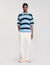 Stripy knit polo shirt