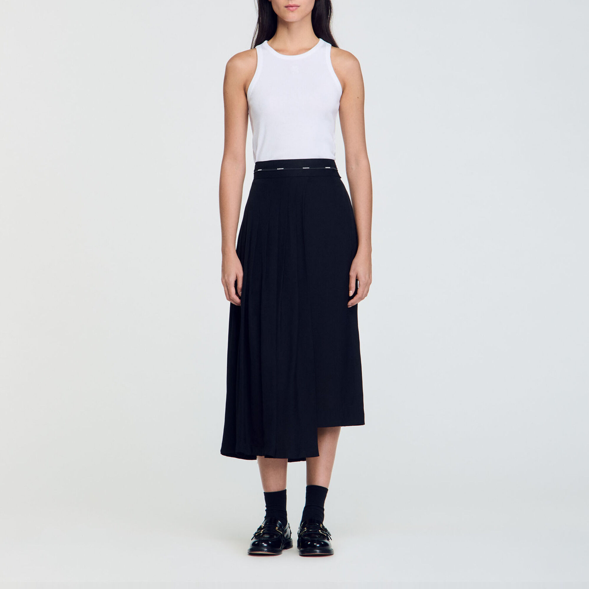 Long asymmetrical skirt