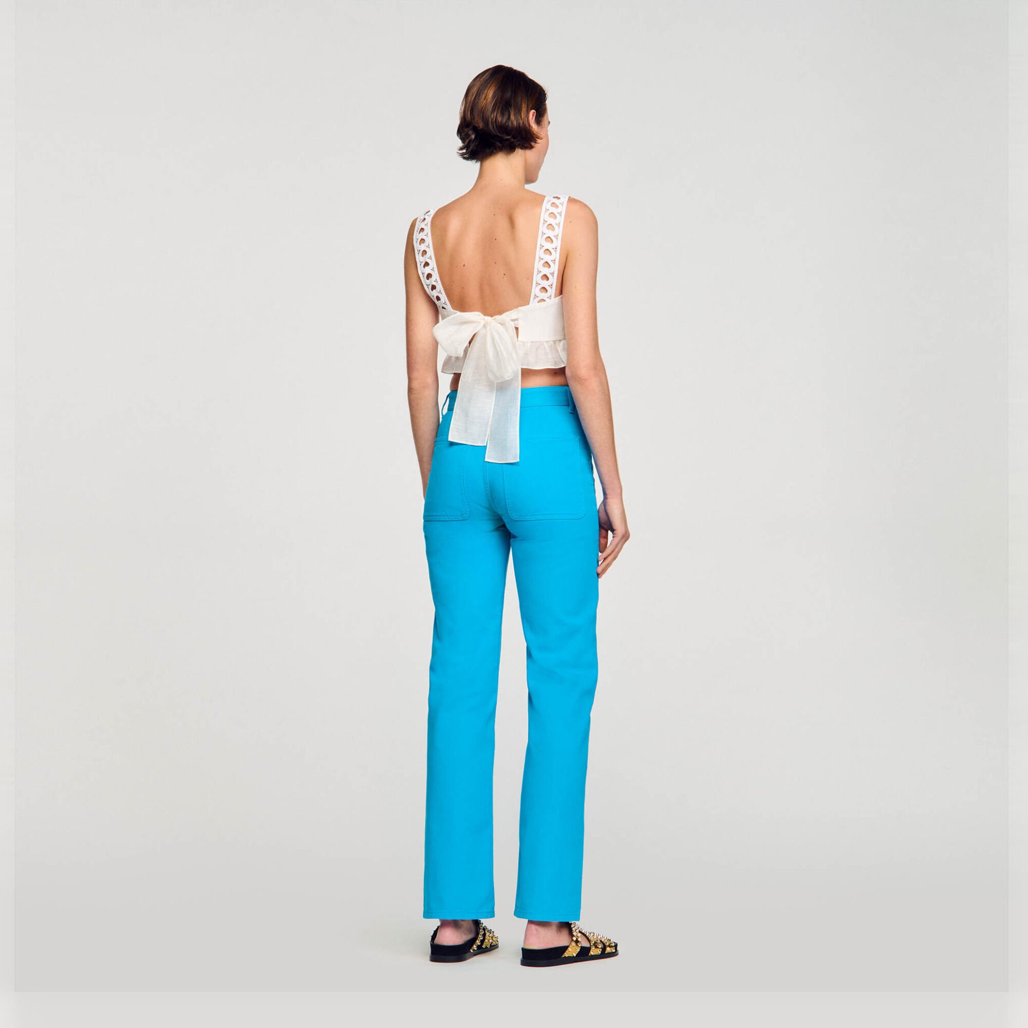 Linen blend crop top