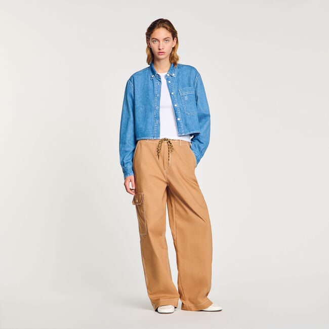 Denim cropped shirt