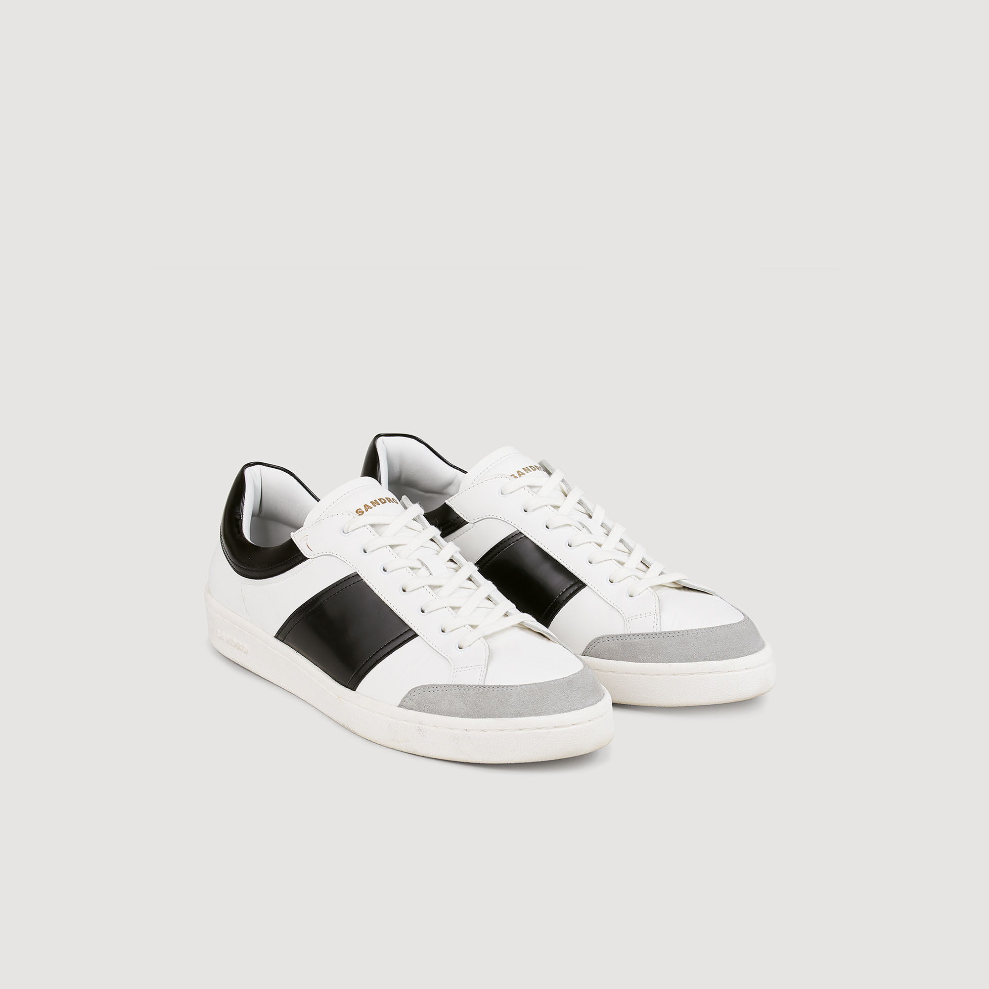 Mid-top leather trainers
