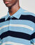Stripy knit polo shirt