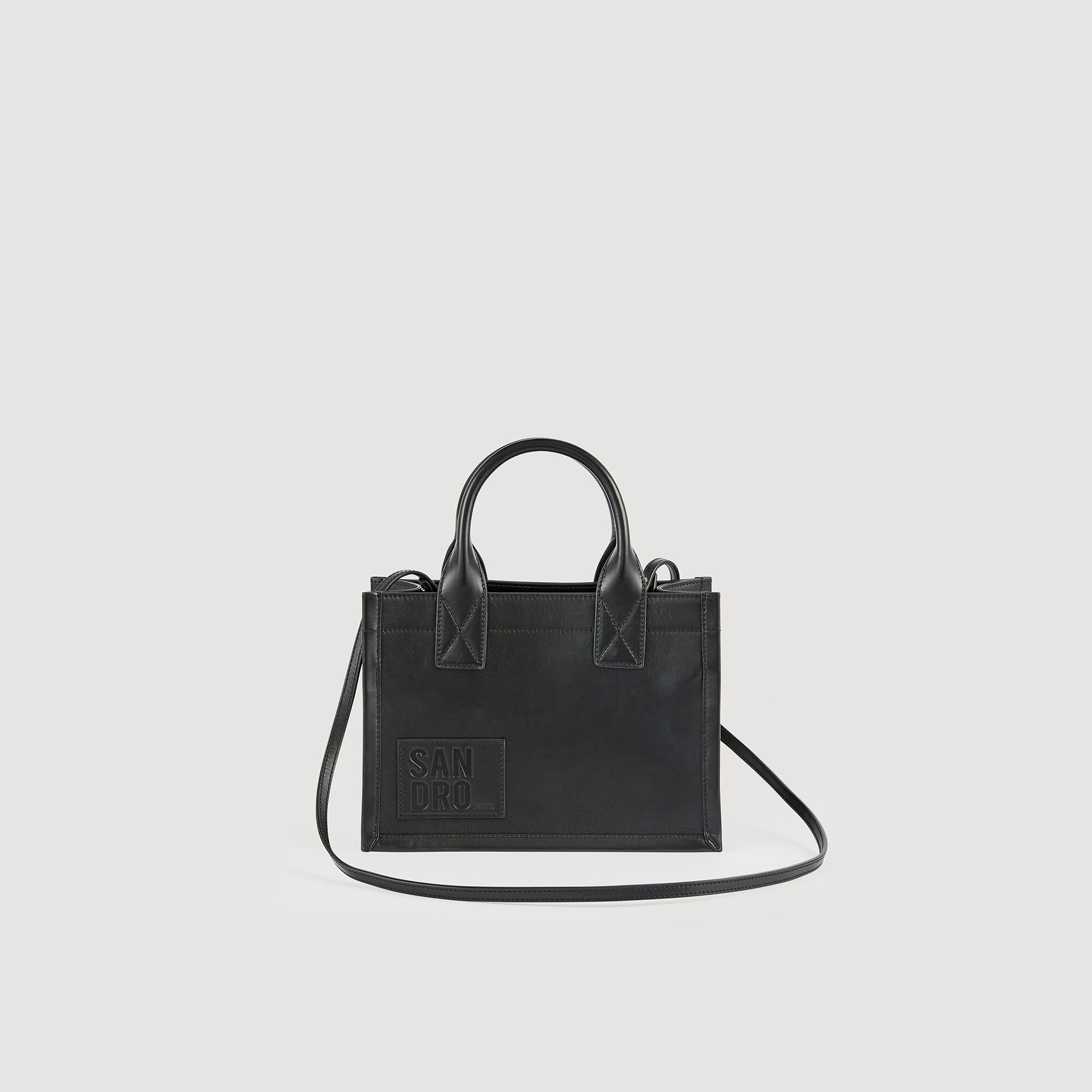Small tote bag in certified leather