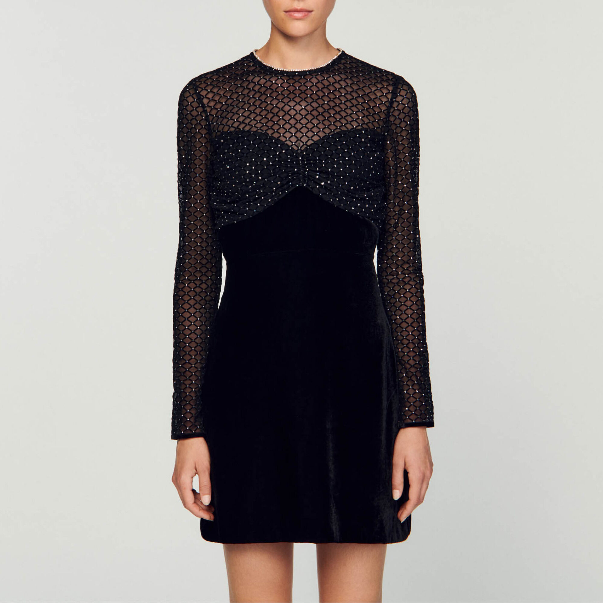 Velvet and rhinestone dress