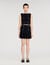 Short pleated knit skirt