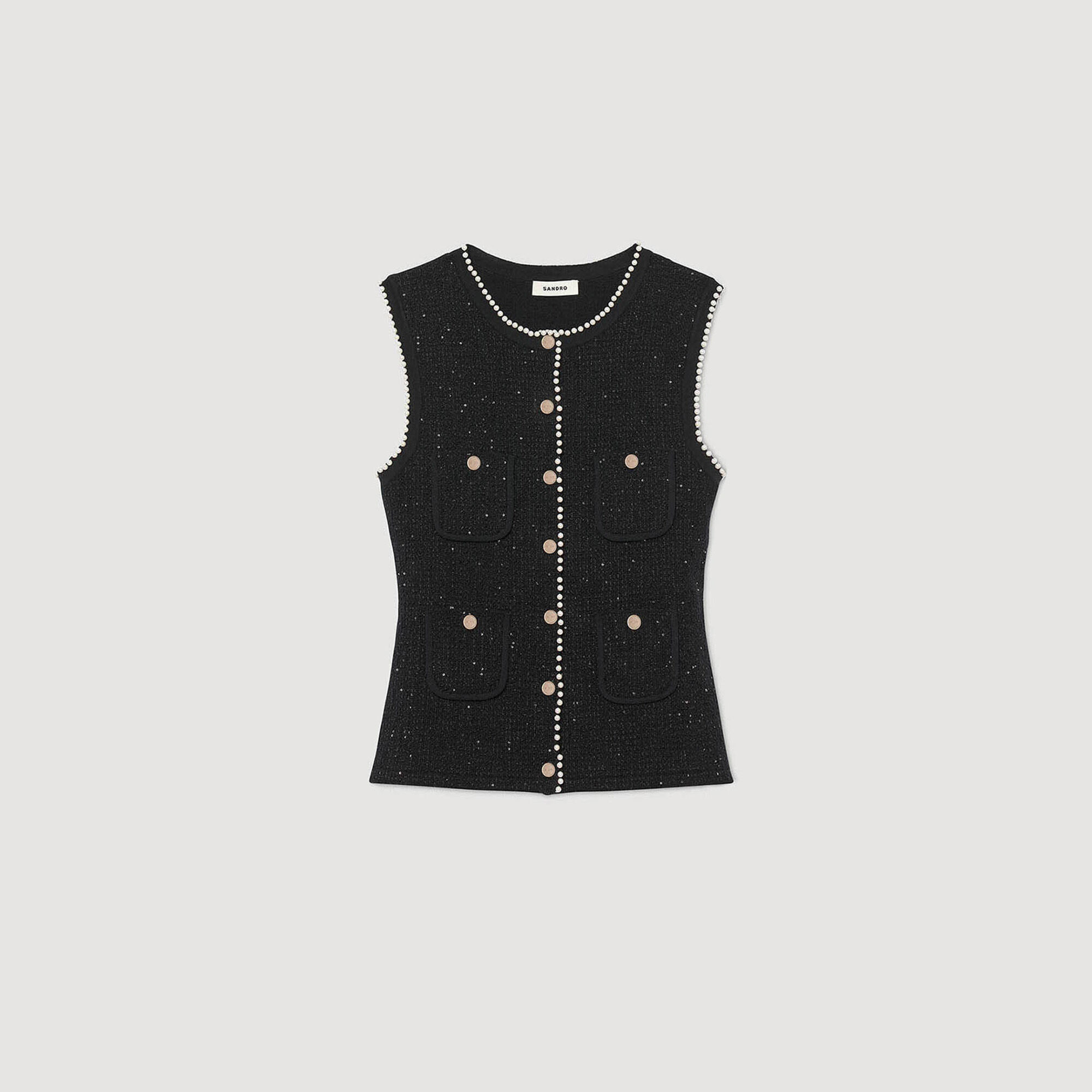 Decorative tweed waistcoat