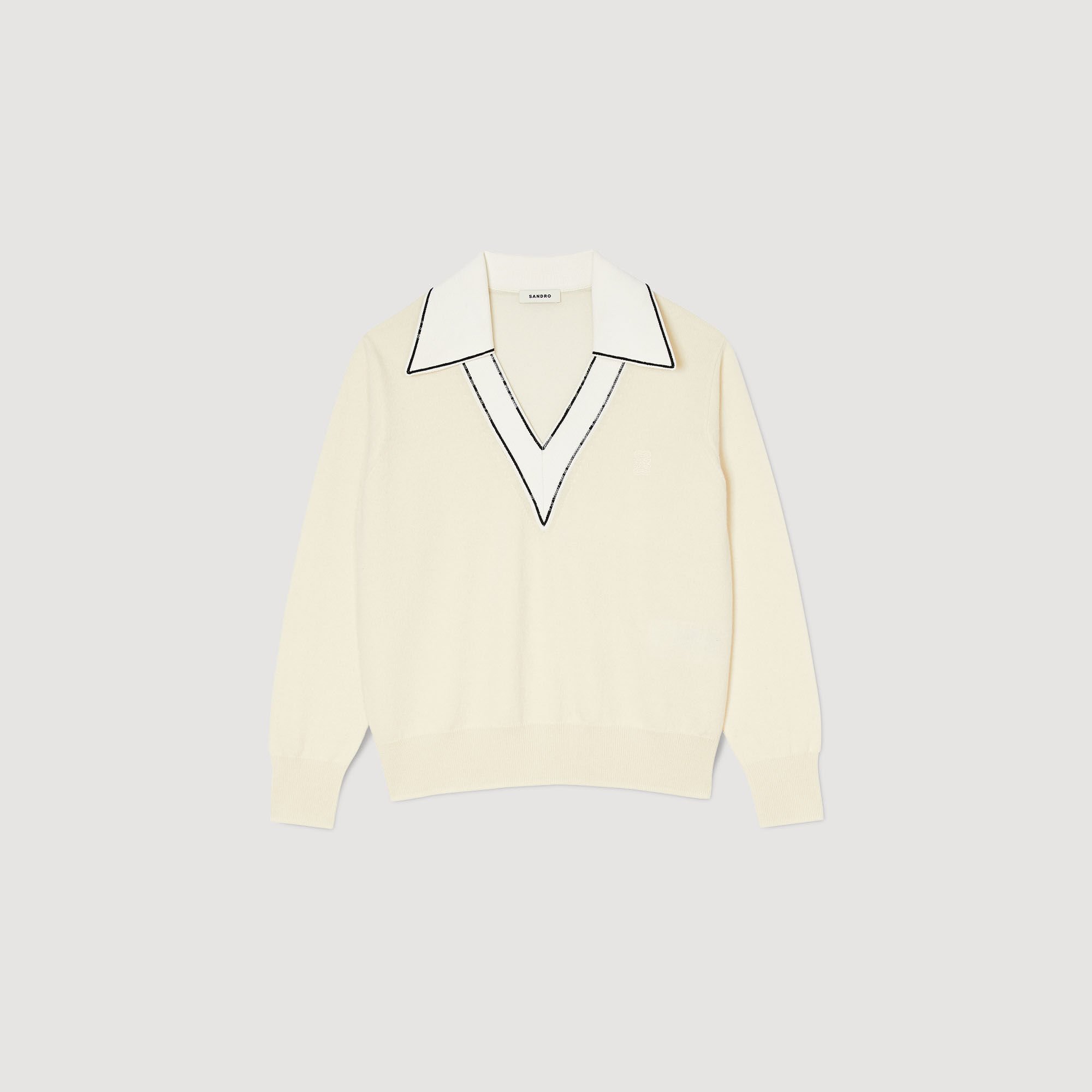 Jumper with polo shirt collar