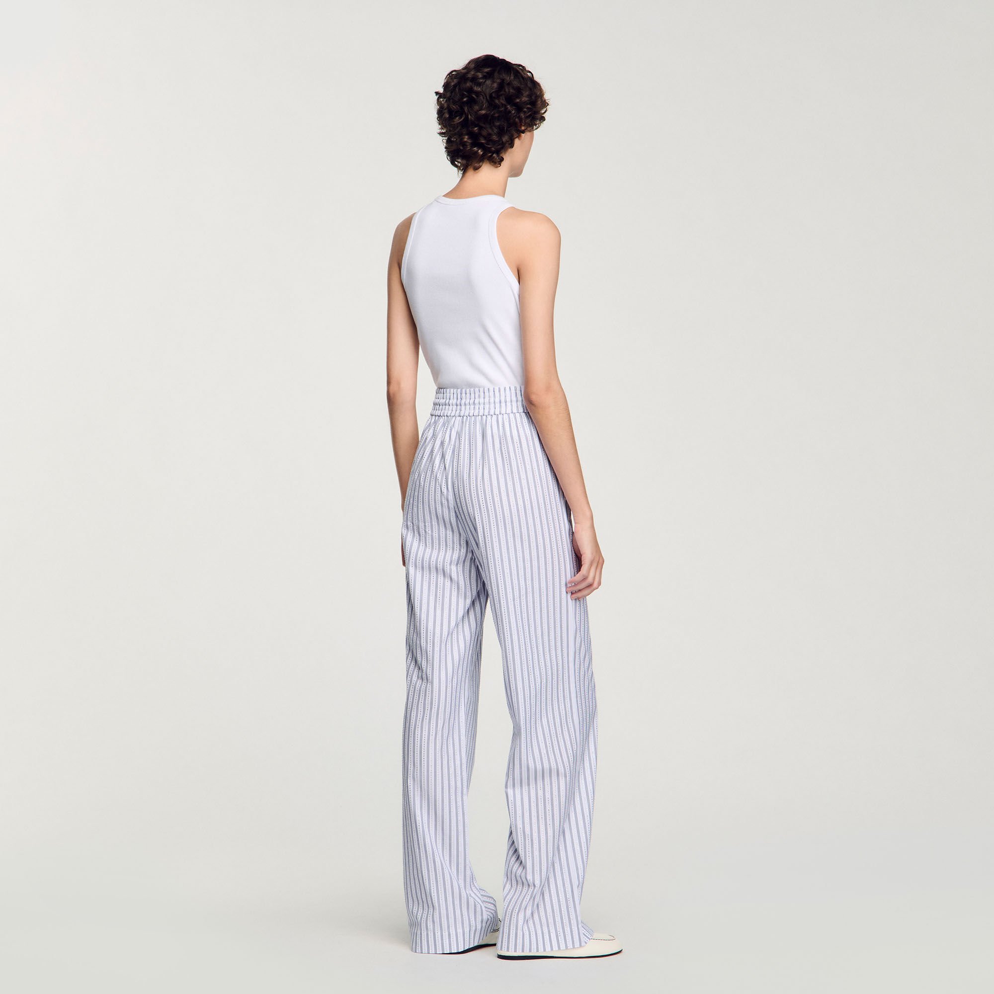 Rhinestone striped trousers