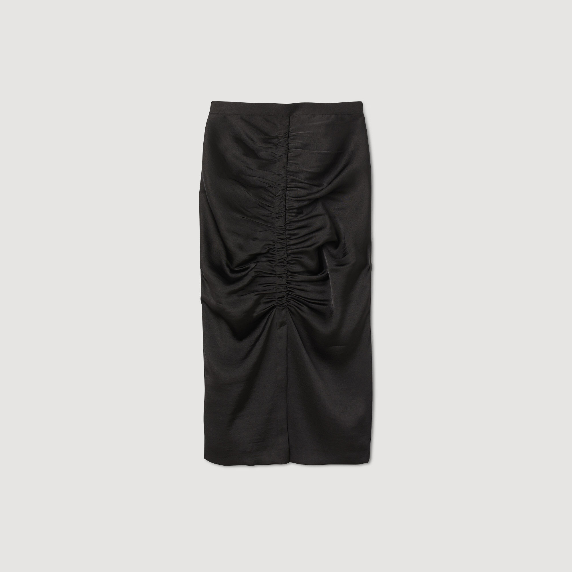 Satin-effect midi skirt