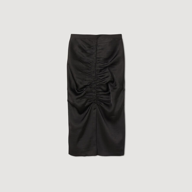 Satin-effect midi skirt