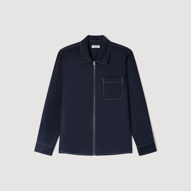 Loose-fit zip-up shirt