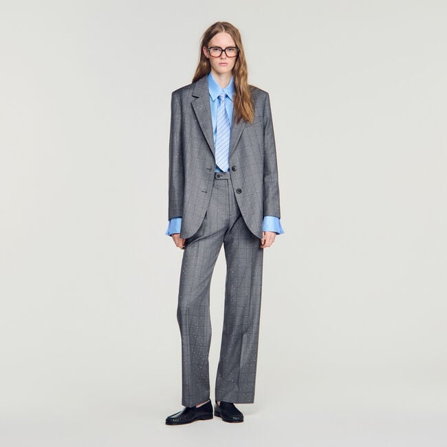Checked wool jacket