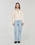 Contrast polo-neck knit jumper