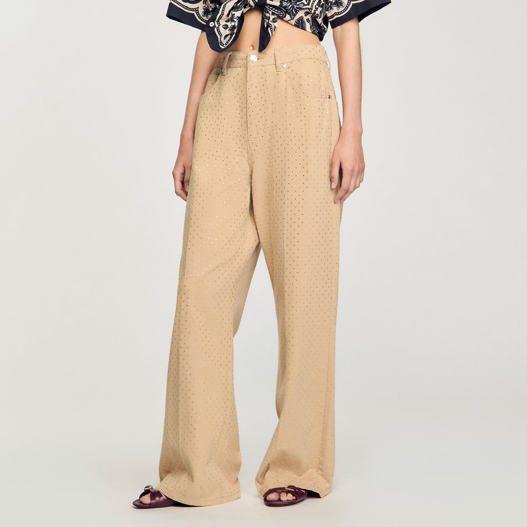 Rhinestone-embellished jeans