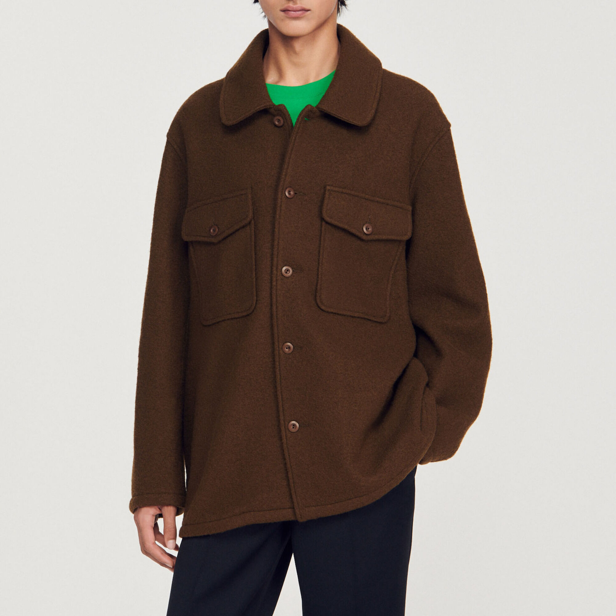 Boiled wool overshirt