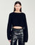 Cropped cashmere and wool jumper