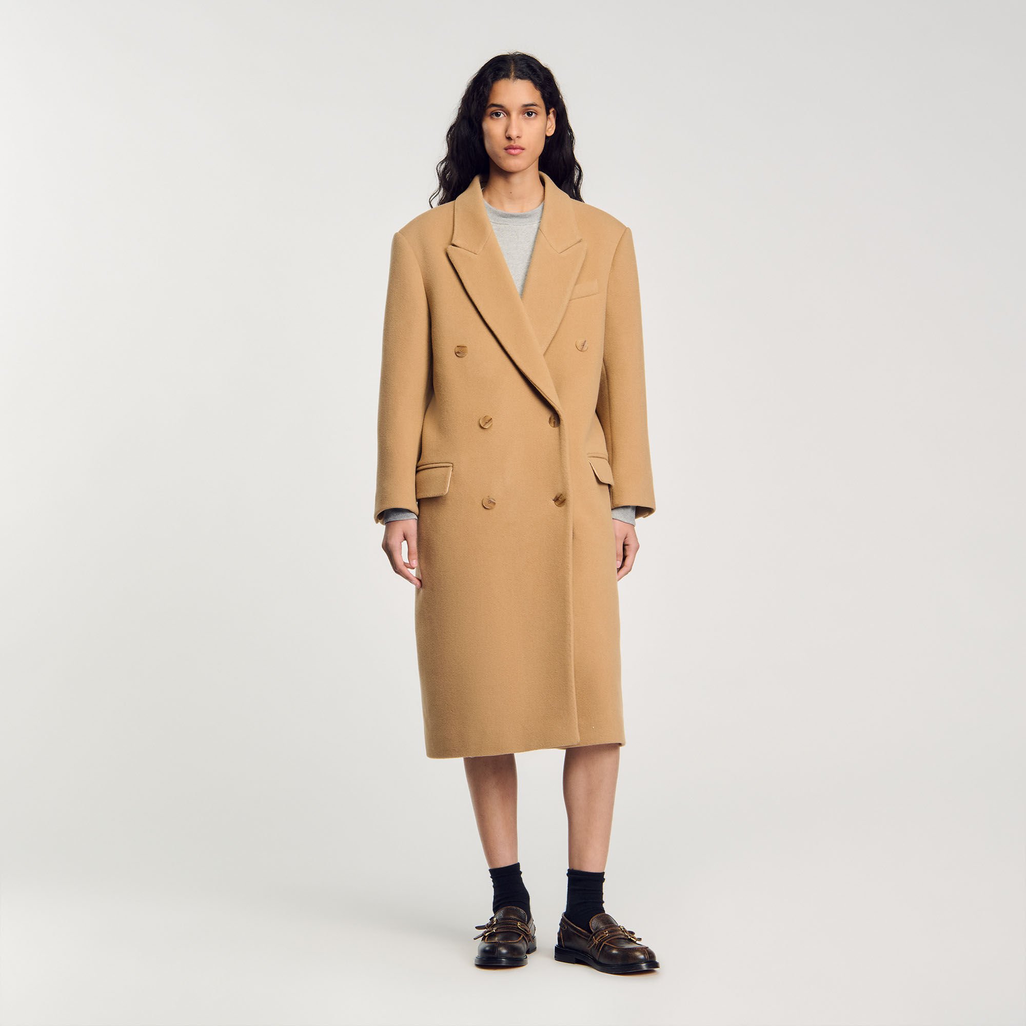 Women's wool full length winter coats discount