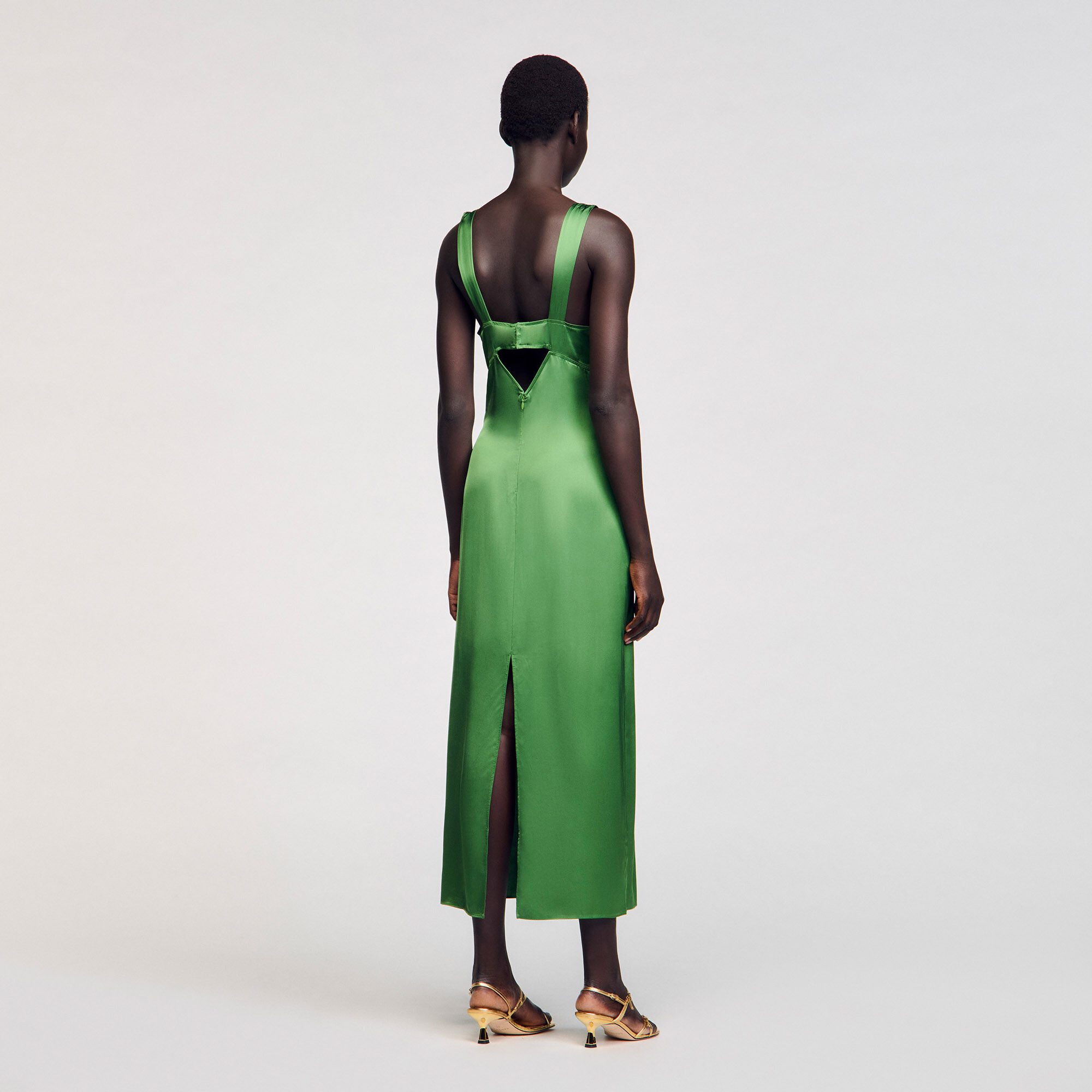 Fluid satin-effect dress