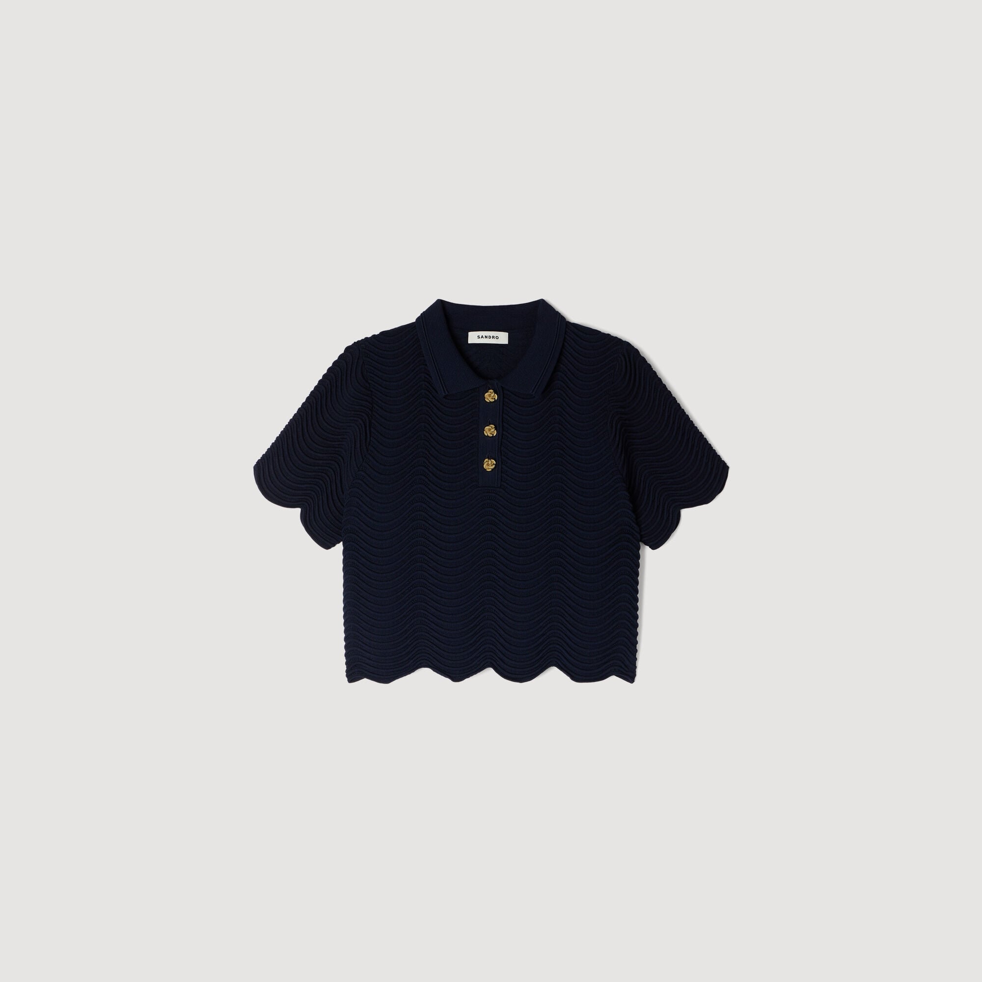 Cropped decorative knit jumper