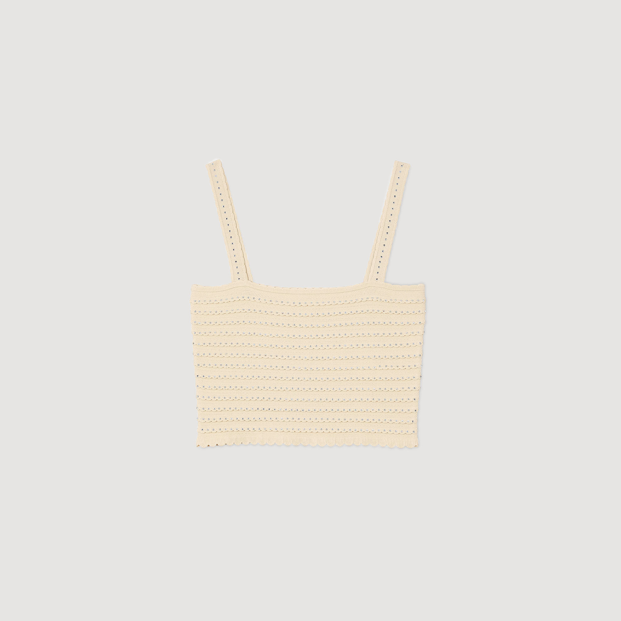 Rhinestone knit crop top