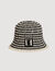 Crochet-knit bucket hat