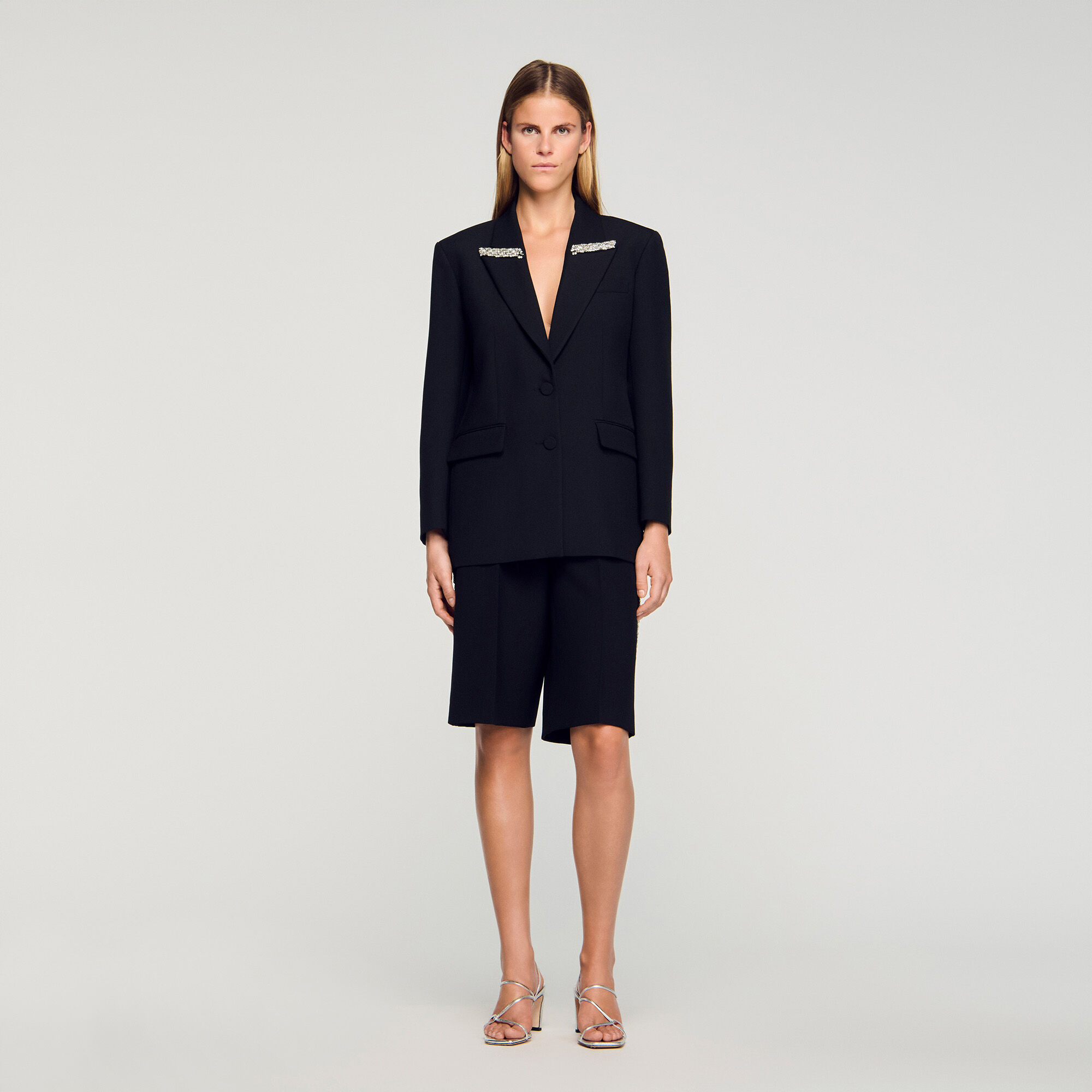 Jacket with rhinestone collar Jacket with rhinestone collar