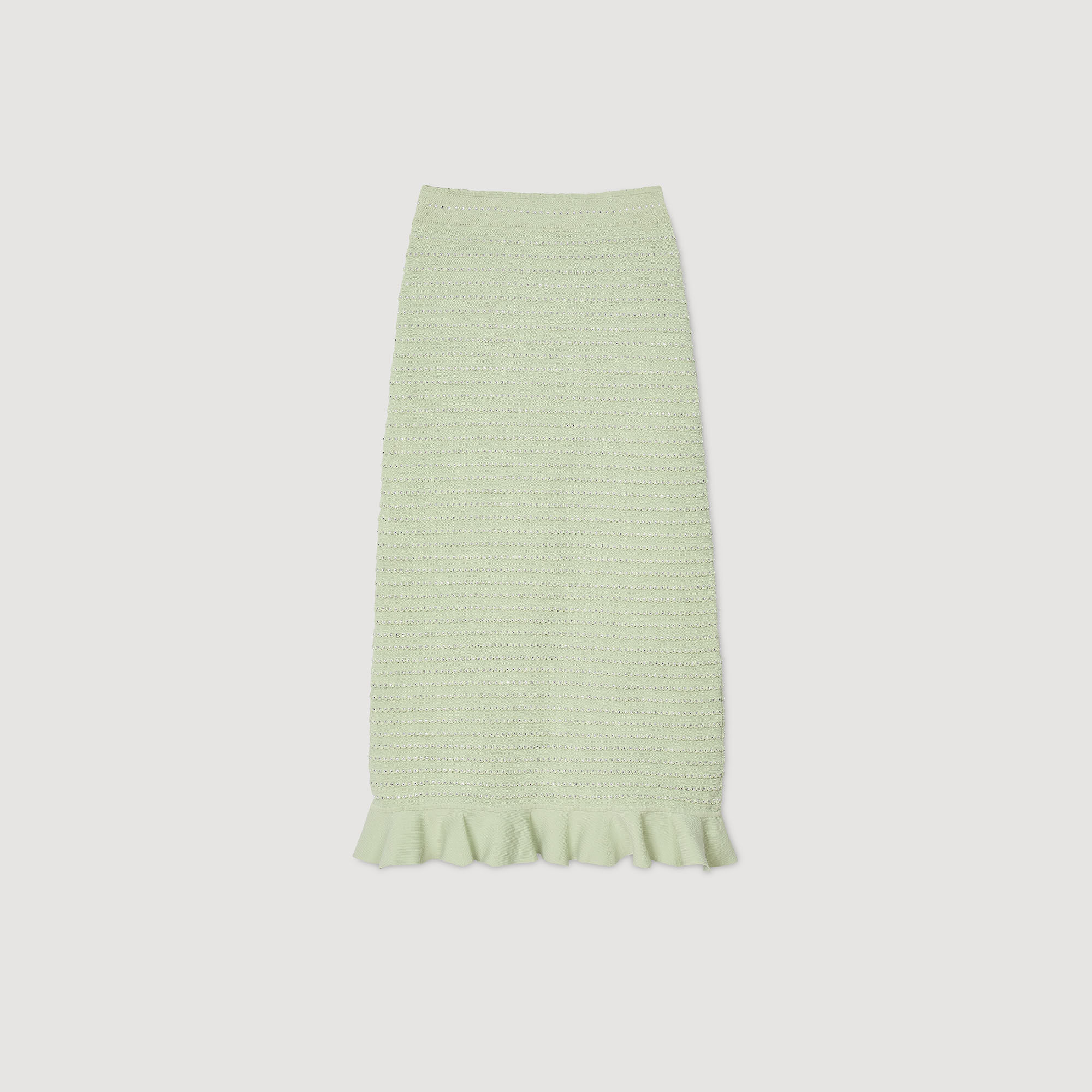 Rhinestone knit maxi skirt