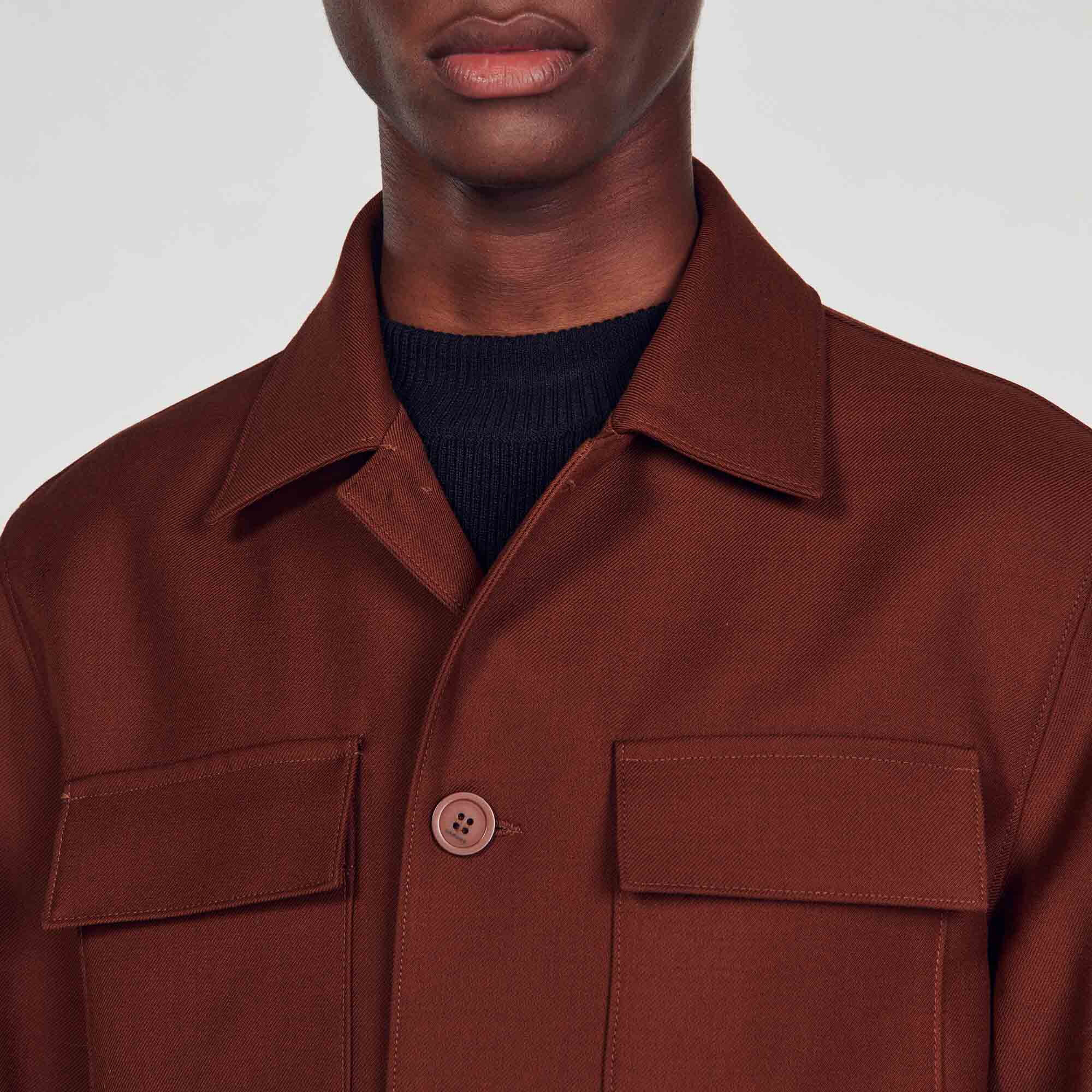 Wool blend overshirt