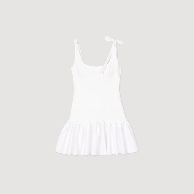 Dual-material short dress