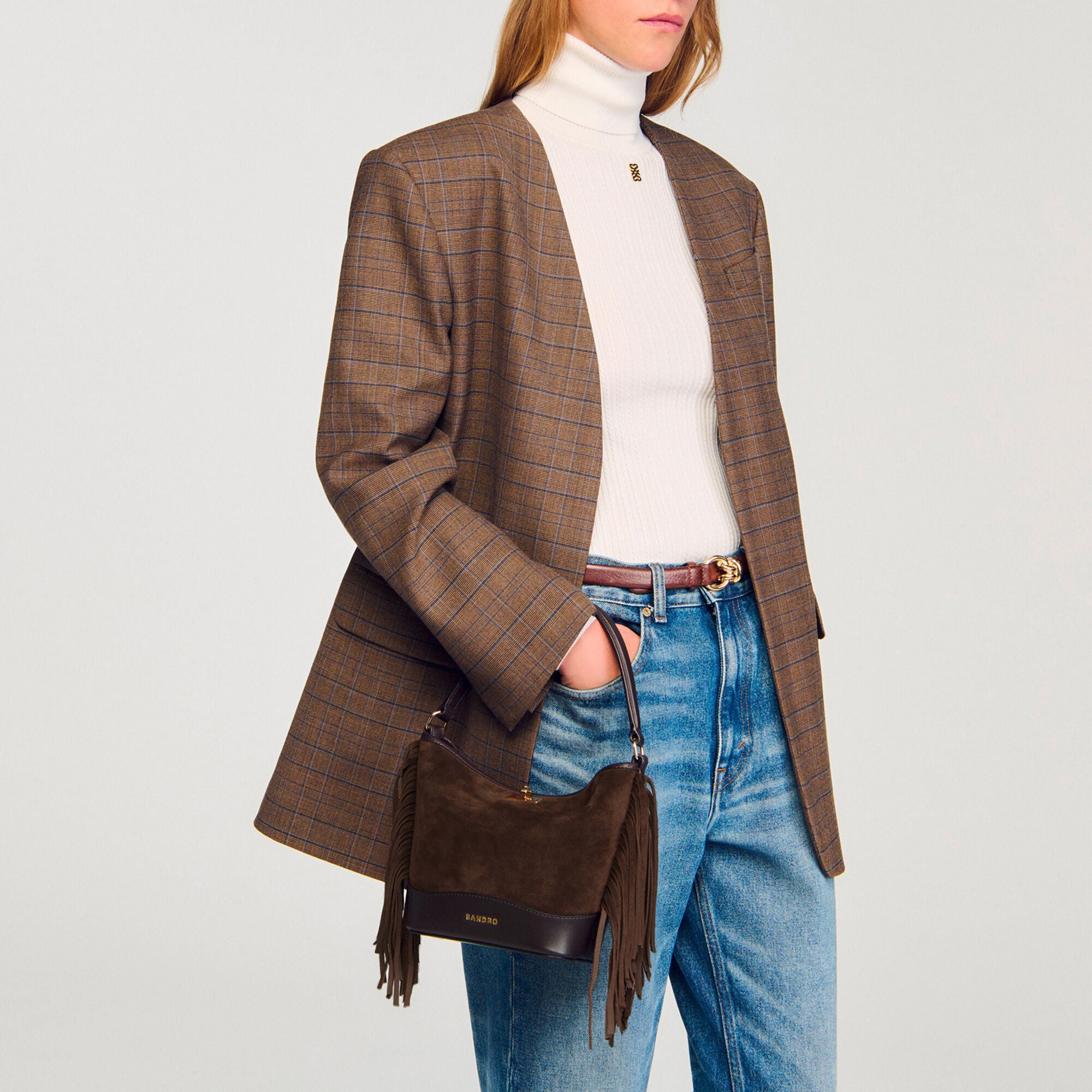 Fringed suede TANGOSO bag - Women | Sandro