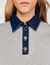 Jumper with denim collar