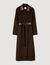 Long wool and leather coat